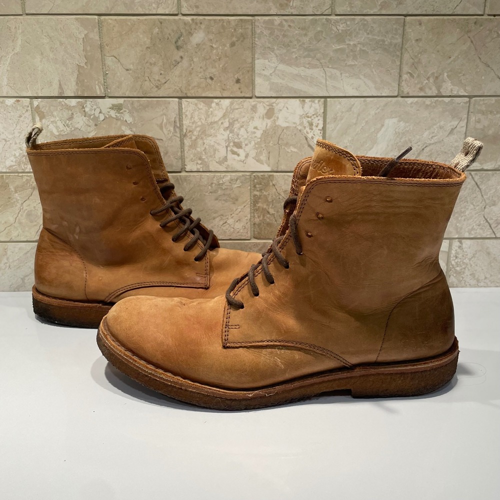 Astorflex  Bootflex Tan Leather Crepe Sole Boots Made in Italy Mens 42 US 9